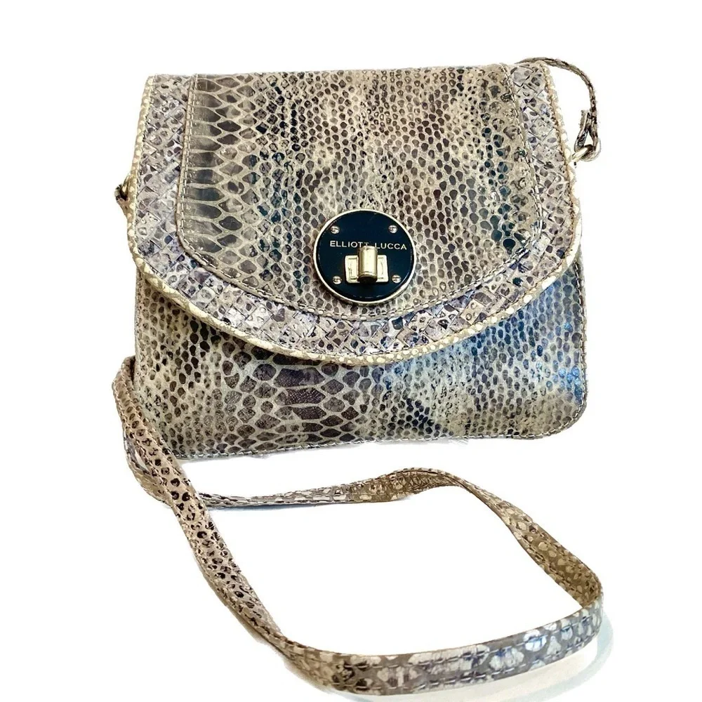 Elliott Lucca Vintage Python Snakeskin Rojo Flap Crossbody